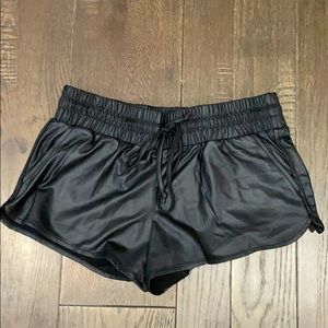 GUESS Faux Leather Mini Shorts